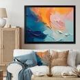 thumbnail image 1 of Designart "Paint Abstract Expression in Blue and Orange II" Abstract Framed Wall Art Decor - Modern Blue Abstract Painting Hallway Framed Wall Art Decor, 1 of 6