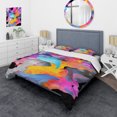 thumbnail image 1 of Designart "Paint Fusion in Pink and Blue II" Abstract Painting Bedding Covert Set - Abstract Colorful Modern Bed Set With 2 Shams, 1 of 5