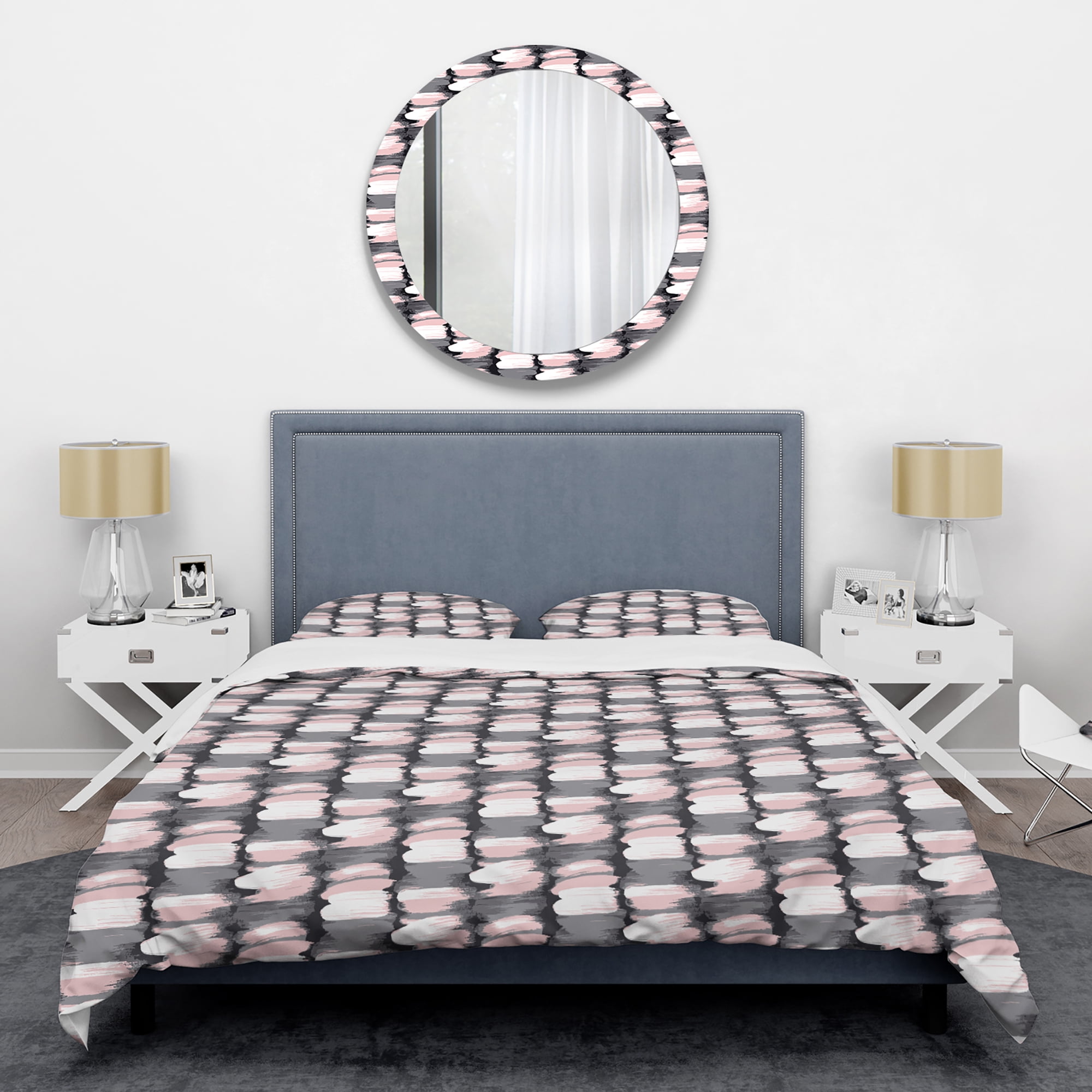 Designart 'Paint brush strokes pattern' Mid-Century Modern Duvet Cover Set