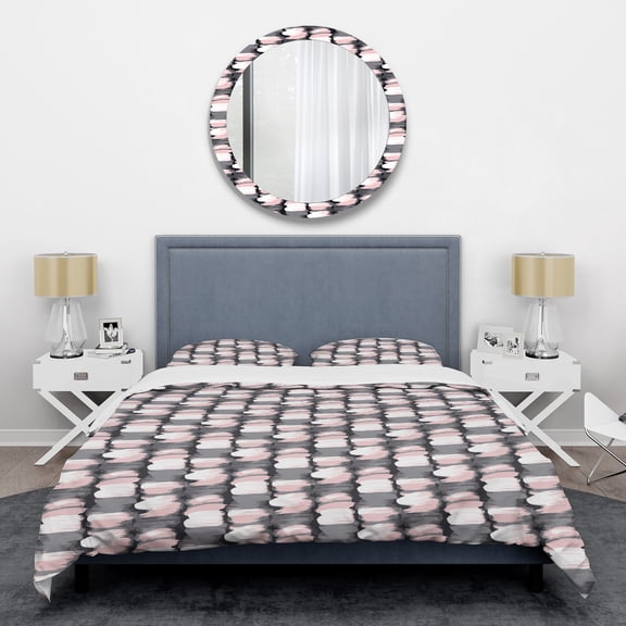 Designart 'Paint brush strokes pattern' Mid-Century Modern Duvet Cover Set