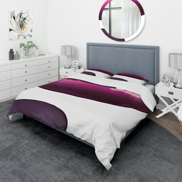 Designart 'Paint of Magenta Stone' Geometric Duvet Cover Set