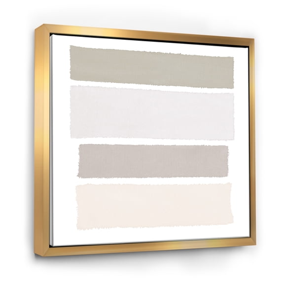 Designart ' Painted Weaving I Neutral on White Sq ' Modern Geometric Framed Canvas