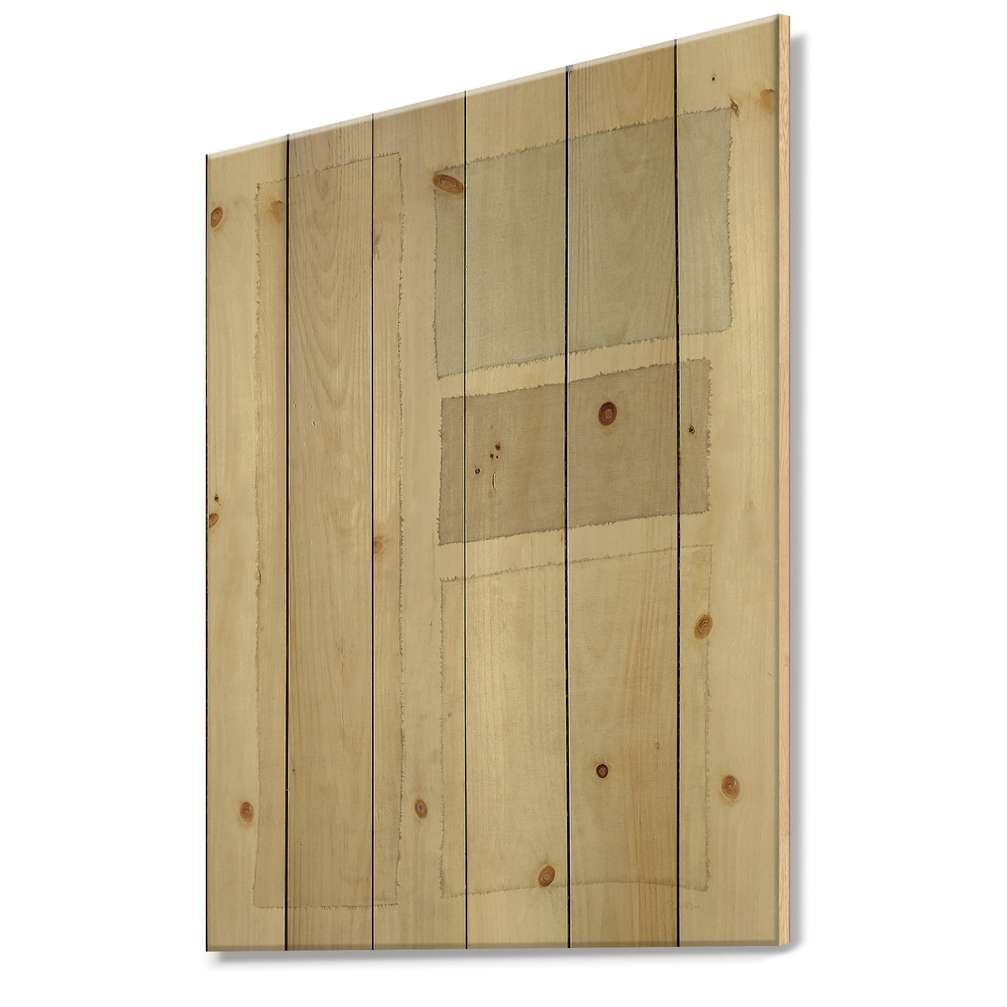 Designart 'Painted Weaving III FB' Modern & Contemporary Print on Natural Pine Wood