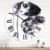 Designart 'Painting Female Portrait' Modern Wall Clock