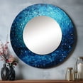 thumbnail image 1 of Designart "Painting River Majestic Cascade" Lakes & Rivers Round Mirror Wall Décor Coastal - Large Blue Round Mirror - Round Mirror 23" x 23" Inch, 1 of 1