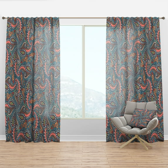 Designart 'Paisley Pattern I' Bohemian & Eclectic Curtain Panel