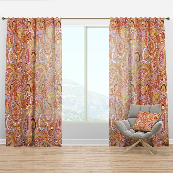 Designart 'Paisley Pattern II' Modern & Contemporary Curtain Panel