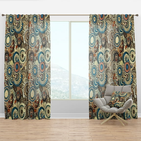 Designart 'Paisley Pattern X' Bohemian & Eclectic Curtain Panel