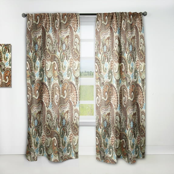 Designart 'Paisley Pattern XIII' Vintage Curtain Panel