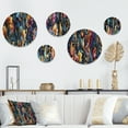 thumbnail image 1 of Designart "Paisley Rhapsody Of Bohemia" Paisley Round Wall Art Set Of 5 - Multicolor Glam Office Room Wall Art Set, 1 of 6