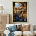 thumbnail image 1 of Designart "Palacio De Bellas Beige and Black Mexico" Cityscapes Floater Framed Wall Art Living Room, 1 of 7