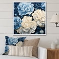 thumbnail image 1 of Designart "Pale Azure Carnation Composition II" Carnations Floater Framed Wall Art Living Room, 1 of 5