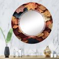 thumbnail image 1 of Designart "Palette Muted Leaves Autumn wall decor II" Floral & Botanical Round Wall Mirror - Floral Oval Printed Decorative Oversized Mirror - Multiple Color Options, 1 of 4