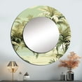 thumbnail image 1 of Designart "Palm Beach Paradise" Floral Round Mirror Wall Decor Tropical - Large Green Round Bathroom Mirror - Round Mirror - 36" x 36", 1 of 6