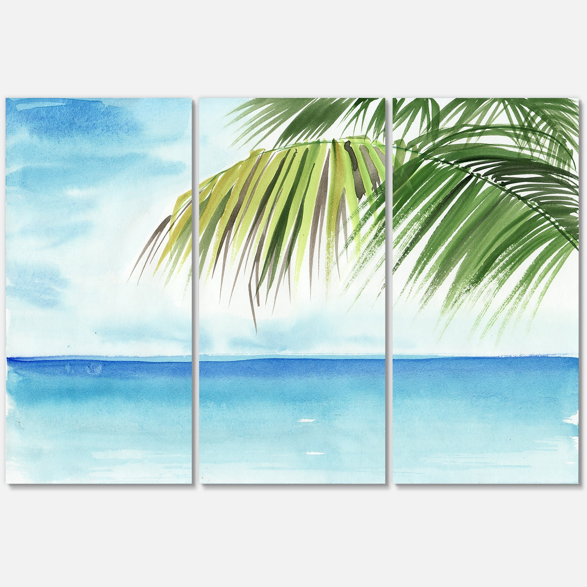 Designart ' Palm Beach Resort At Sunrise III ' Nautical & Coastal Canvas Wall Art Print