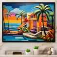thumbnail image 1 of Designart "Palm Beach in Color Pop Art Vibes I" Nautical & Beach Floater Framed Canvas Wall Art, 1 of 7