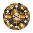 thumbnail image 1 of Designart 'Palm Golden Leaves III' Mid-Century Modern Wood Wall Clock, 1 of 5