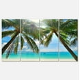 thumbnail image 1 of Designart 'Palm Hanging over Sandy White Beach ' Seashore Photo Canvas Art Print, 1 of 3