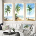 thumbnail image 1 of Designart "Palm Tree at a Tropical Beach Resort VII" Palms & Palm Trees Framed Wall Art Set Of 3 - Green Palms & Palm Trees Frame Gallery Wall Set For Home Decor, 1 of 7