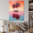 thumbnail image 1 of Designart "Palm Trees By The Shore With Ruby Reflections I" Palms & Palm Trees Canvas Prints, 1 of 7