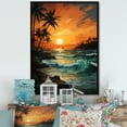 thumbnail image 1 of Designart "Palm Trees Tropical Painting IV" Floral Floater Framed Wall Art Print, 1 of 7