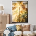 thumbnail image 1 of Designart "Palm Trees love expression II" Floral Floater Framed Canvas Wall Art, 1 of 7
