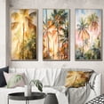 thumbnail image 1 of Designart "Palm Trees love expression II" Floral Framed Wall Art Set Of 3 - Yellow Palms & Palm Trees Frame Gallery Set For Office Decor, 1 of 7
