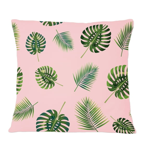Designart Palm Tropical leaves pattern.' Mid-Century Modern Throw Pillow - 12x20