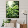 thumbnail image 1 of Designart "Palms Awaken In Mossy Morning Light I" Palms & Palm Trees Floater Framed Wall Art Living Room, 1 of 5