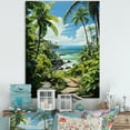 thumbnail image 1 of Designart "Palms at the Beach Tropical Serenity II" Floral Wall Art Print, 1 of 5