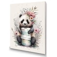 thumbnail image 1 of Designart Panda With Roll Of Toilet Paper And Flowers Canvas Wall Art, 1 of 5