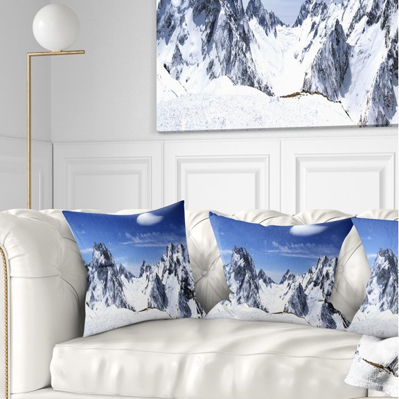 Designart Panorama Caucasus Mountains - Photography Throw Pillow - 18x18