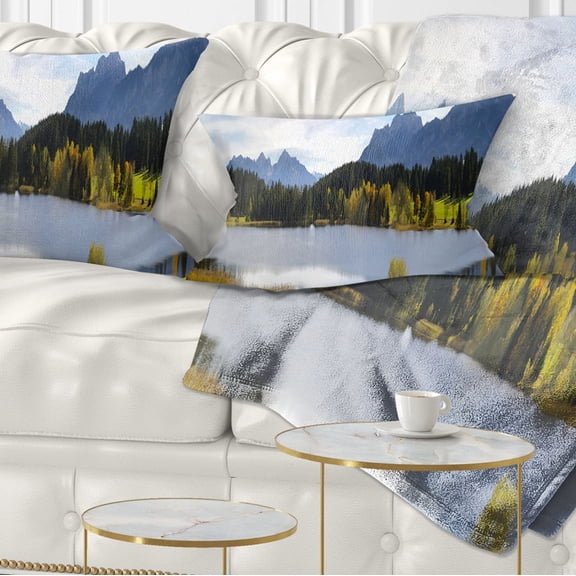 Designart Panorama Landscape in Bavaria - Photography Throw Pillow - 12x20