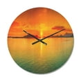 thumbnail image 1 of Designart 'Panorama Yellow Sunset ' Modern Wood Wall Clock, 1 of 5