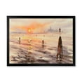 thumbnail image 1 of Designart 'Panorama of Venice Laguna Beach At Sunset' Nautical & Coastal Framed Art Print, 1 of 4