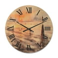 thumbnail image 1 of Designart 'Panorama of Venice Laguna Beach At Sunset' Nautical & Coastal Wood Wall Clock, 1 of 5