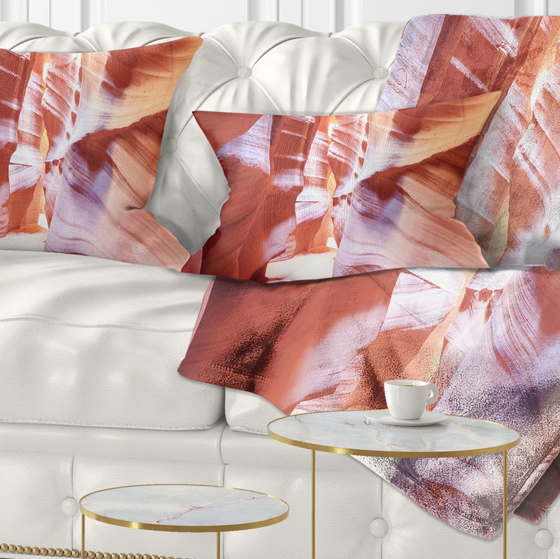 Designart Panoramic View Antelope Canyon - Landscape Photography Throw Pillow - 12x20