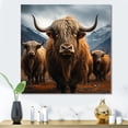 thumbnail image 1 of Designart "Panoramic View Of Brown Yaks" Yaks Wall Decor, 1 of 7