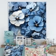 thumbnail image 1 of Designart "Pansies In Shades Of Blue And Grey II" Pansies Floater Framed Wall Art Prints, 1 of 5