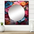 thumbnail image 1 of Designart "Pansies in a Neon Tropical Fantasy II" Pansies Square Mirror For Wall Decor - Large Pink Square Printed Wall Mirror Art - Square Traditional Mirror - Wall Mounted Square Large Mirror, 1 of 5