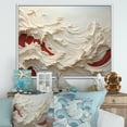 thumbnail image 1 of Designart "Papercut-Style Waves In White And Red" Coastal Waves Floater Framed Wall Decor, 1 of 5