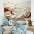 thumbnail image 1 of Designart "Papercut-Style Waves In White And Red" Coastal Waves Wall Decor, 1 of 7