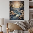 thumbnail image 1 of Designart "Papercut of Winter Reflection II" Landscapes Print on Natural Pine Wood, 1 of 5
