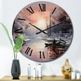 thumbnail image 1 of Designart "Papercut of a Winter River IV" Landscapes Oversized Wall Clock, 1 of 5