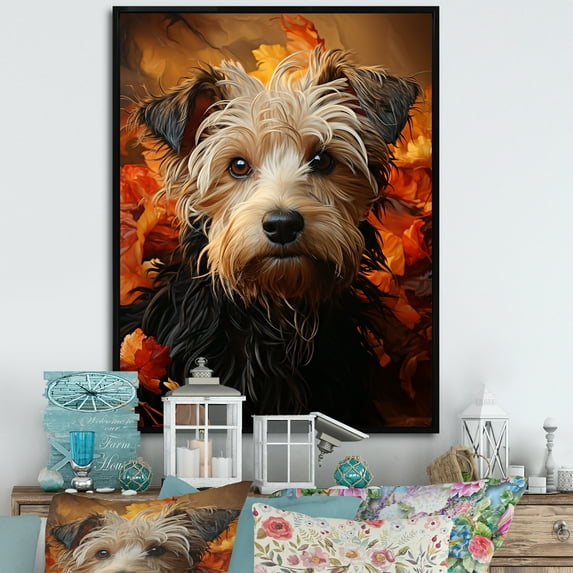 Designart "Parade Of Puli Poetry I" Animals Dog Floater Framed Wall Art Prints