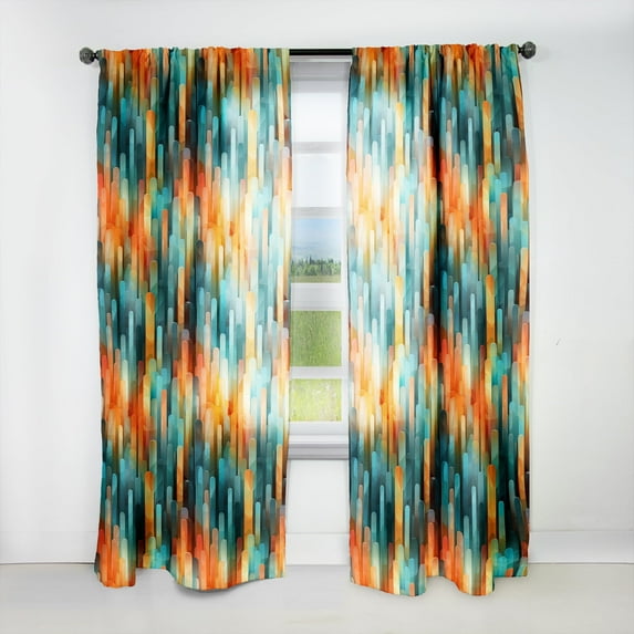 Designart "Parade of Abstract Popsicles in Pop Art I" Striped Room Darkening Curtain Single Panel