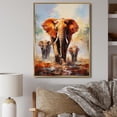thumbnail image 1 of Designart "Parade of Elephants" Animals Floater Framed Wall Art Living Room, 1 of 7