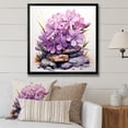 thumbnail image 1 of Designart "Parade of Petunias in Purple II" Floral Framed Wall Art Decor - Traditional Purple Petunias Entryway Framed Wall Art, 1 of 6
