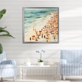 thumbnail image 1 of Designart "Parade of Umbrellas on Beach Day IV" Beach Framed Wall Art Decor - Coastal Blue Beach People Living Room Framed Canvas Art, 1 of 6