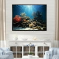 thumbnail image 1 of Designart "Paradise Beneath The Coral Waves" Coastal Coral Under Water Floater Framed Wall Art Living Room, 1 of 5